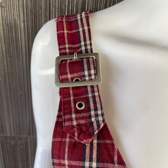 🔥VTG Mountain Lake Plaided Red Jumper Dress School Preppy Cottage Grunge Sz MP - Picture 6 of 9